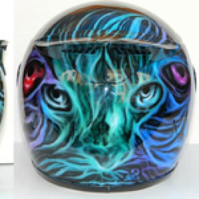 Cats Helmet Panoramic By Savvas Koureas 5 2014 Graphic Airbrushing