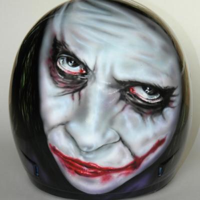 Joker Helmet By Savvas Koureas 3 2013 Hyper Realistic Airbrushing Cyprus