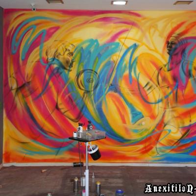 Abstract Realistic Graffiti Airbrush Art Wall By Anexitilon