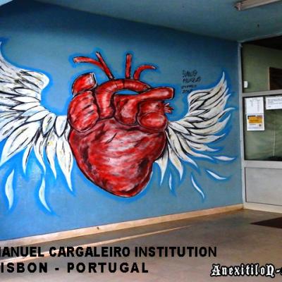 Anatomical Winged Heart Graffiti Erasmus Plus Lisbon Portugal By Anexitilon