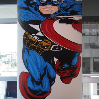 Captain America Airbrushing By S. Koureas Www.anexitilon Art.com Ayia Napa Artist