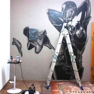 Fantasy Art Mural Graffiti Making Process By Anexitilon