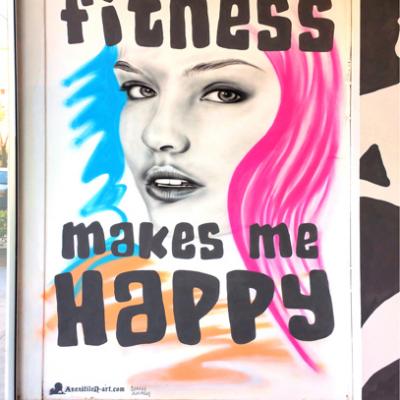 Fitness Airbrush Graffiti Character By Anexitilon