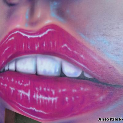 Lips Closeup Airbrushing By S. Koureas Www.anexitilon Art.com Airbrush Artist