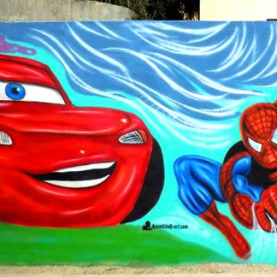 Mcqueen Spiderman Graffiti By Savvas Koureas Anexitilon Nicosia