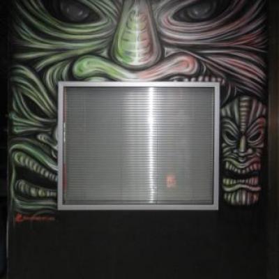 Tiki Gods Wallpainting By Savvas Koureas 1 2012 Lazaros Tattoo Studio