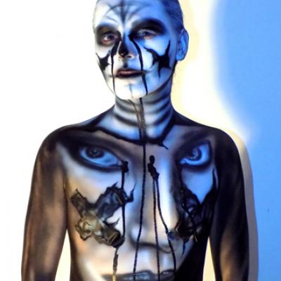 Dark Santa Muerte Body Art Cyprus By Anexitilon