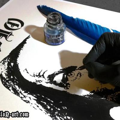 Dio Rock Metal Fountain Dip Pen Poster Art By Anexitilon Savvas Koureas