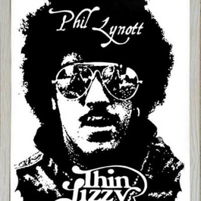 Phil Lynott Thin Lizzy Ink Handmade Poster Art By Anexitilon Savvas Koureas