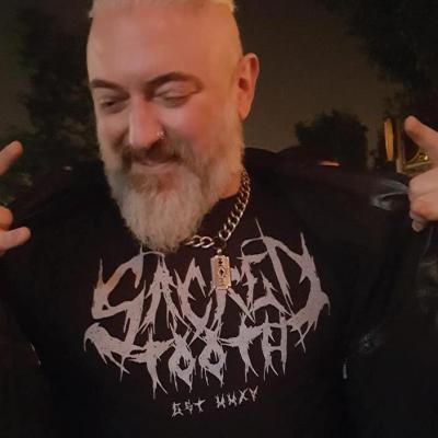Sacred Tooth Death Black Metal Tshirt By Anexitilon
