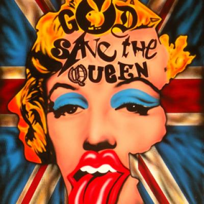 God Save The Queen 60x90cm By Savvas Koureas 7 2014 Airbrushing Illustration